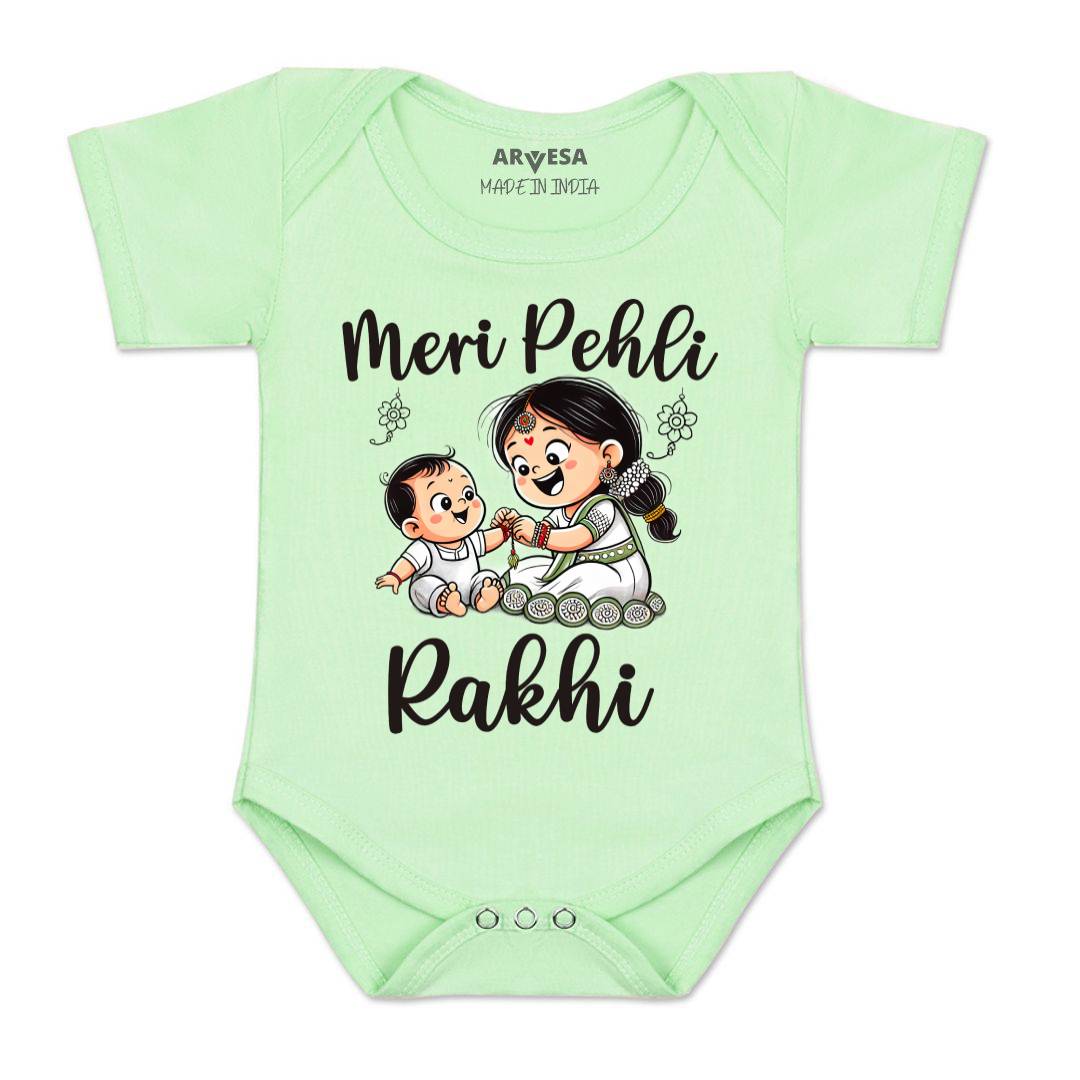 Arvesa Design-1710 Rakhi My First Baby Boy and Baby Girl Dress .