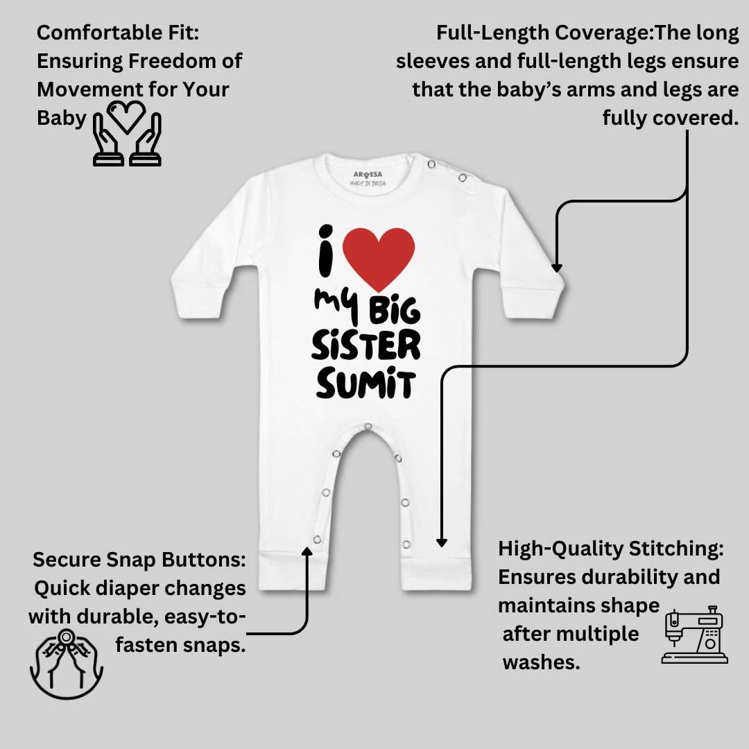 Arvesa I love My Big Sister Baby Boy & Girl Dress
