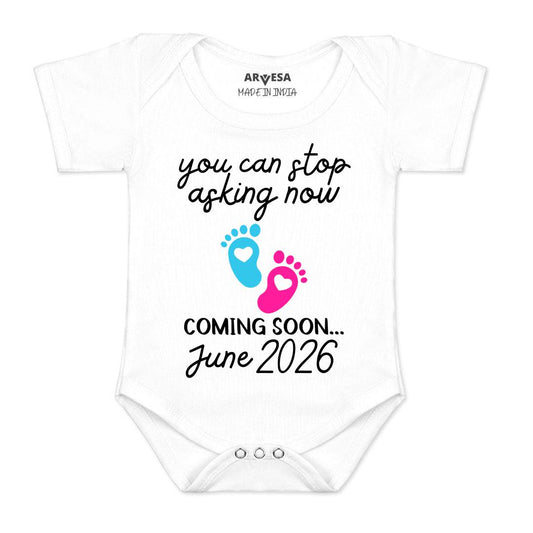 Arvesa You Can Stop Asking Now Coming Soon Baby Boy & Girl Dress