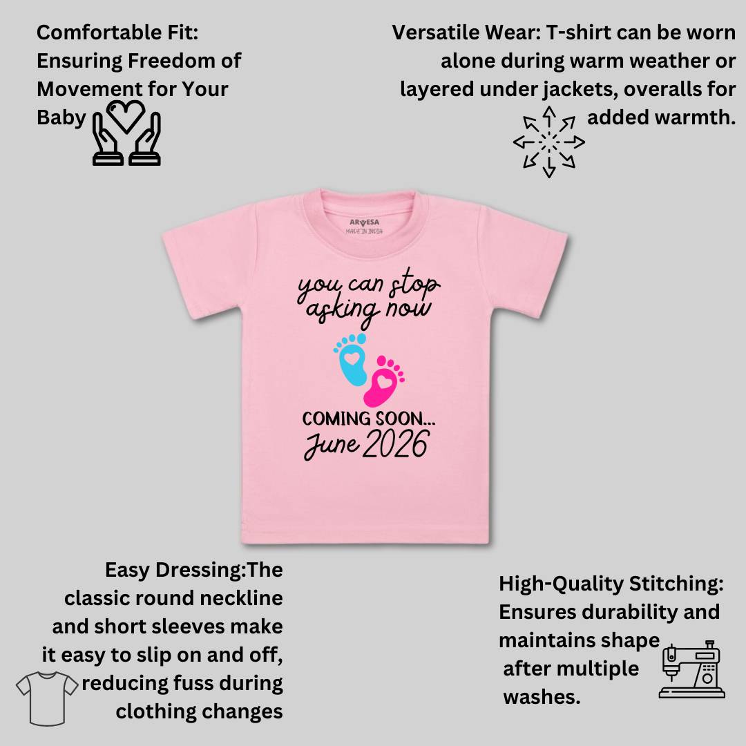 Arvesa You Can Stop Asking Now Coming Soon Baby Boy & Girl Dress