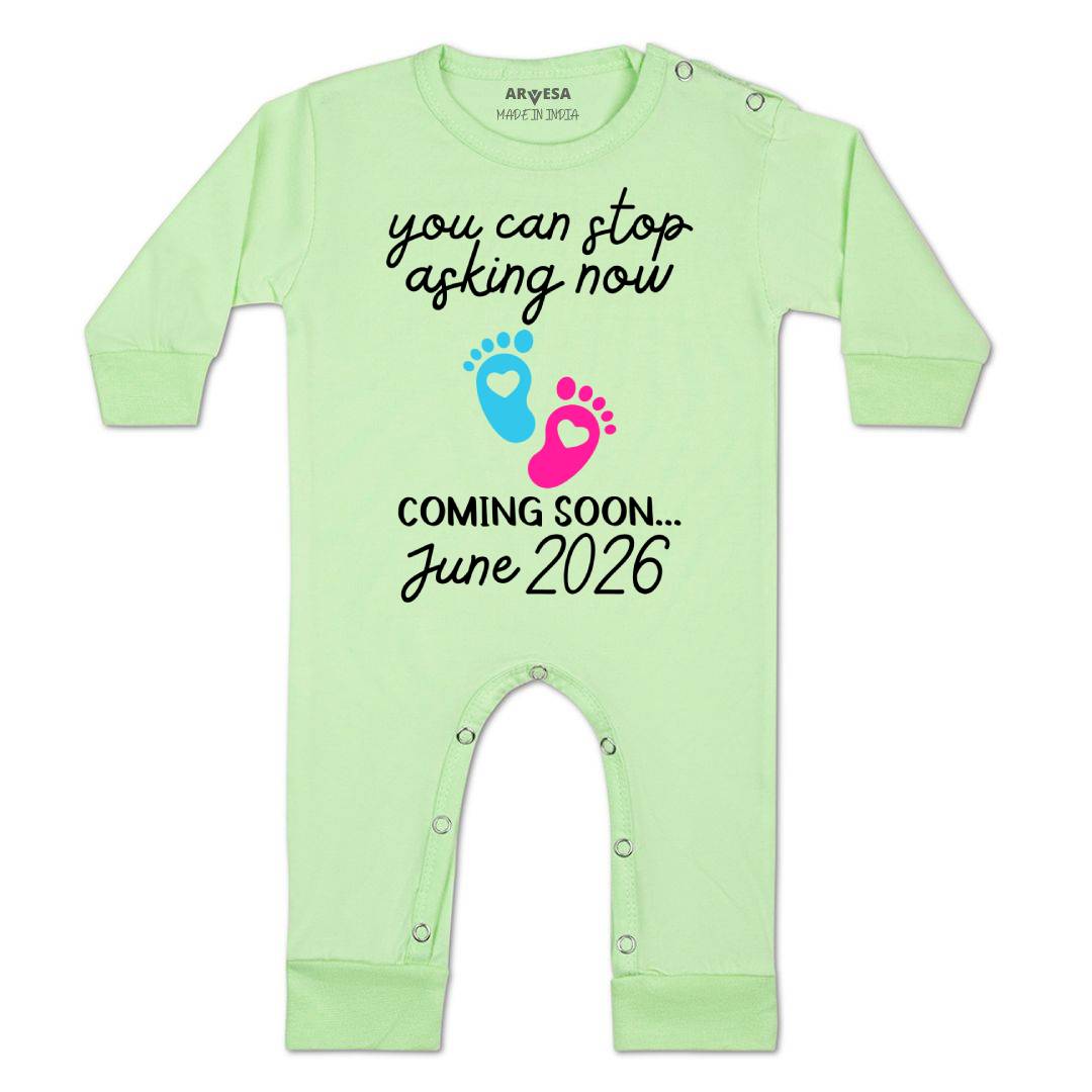Arvesa You Can Stop Asking Now Coming Soon Baby Boy & Girl Dress