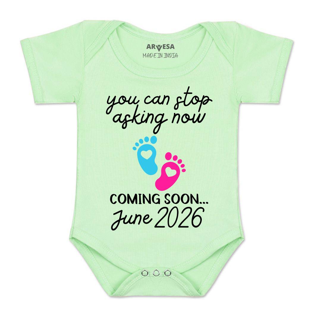 Arvesa You Can Stop Asking Now Coming Soon Baby Boy & Girl Dress