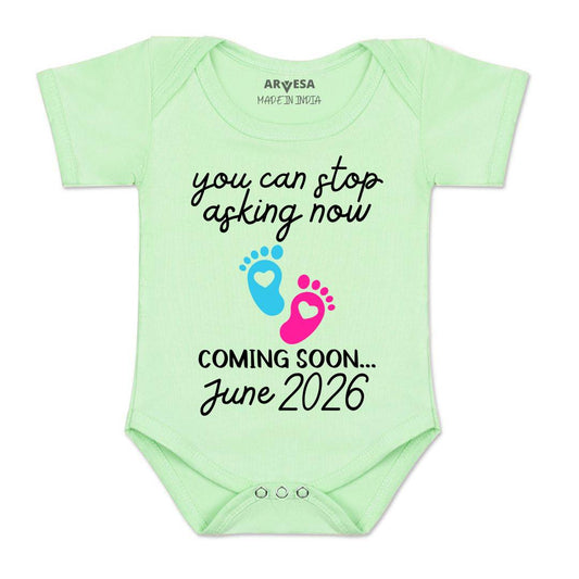 Arvesa You Can Stop Asking Now Coming Soon Baby Boy & Girl Dress