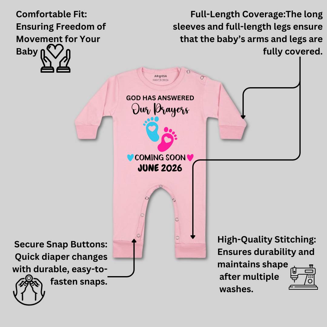 Arvesa God Has Answered Our Prayer Coming Soon Baby Boy & Girl Dress