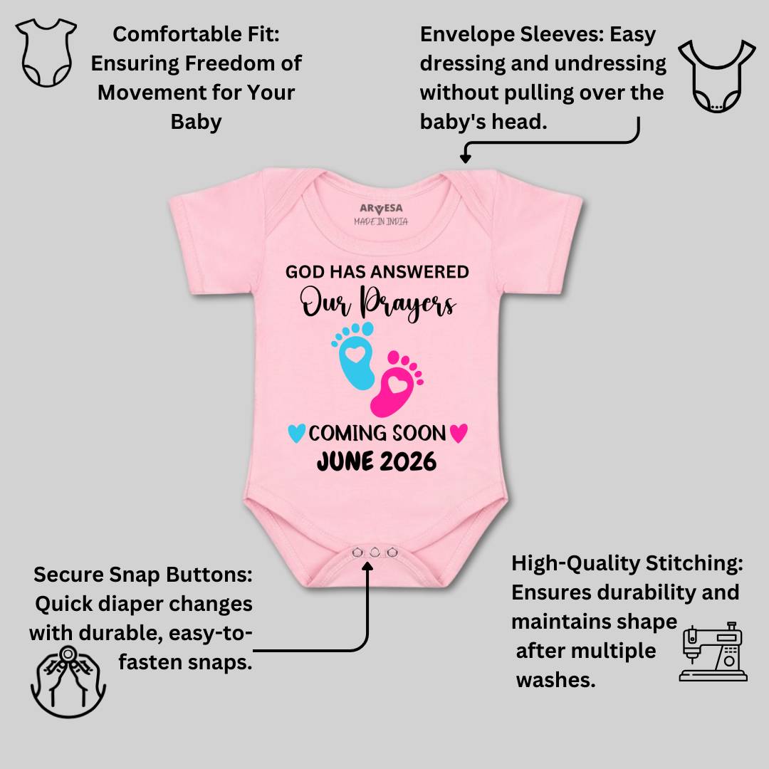 Arvesa God Has Answered Our Prayer Coming Soon Baby Boy & Girl Dress