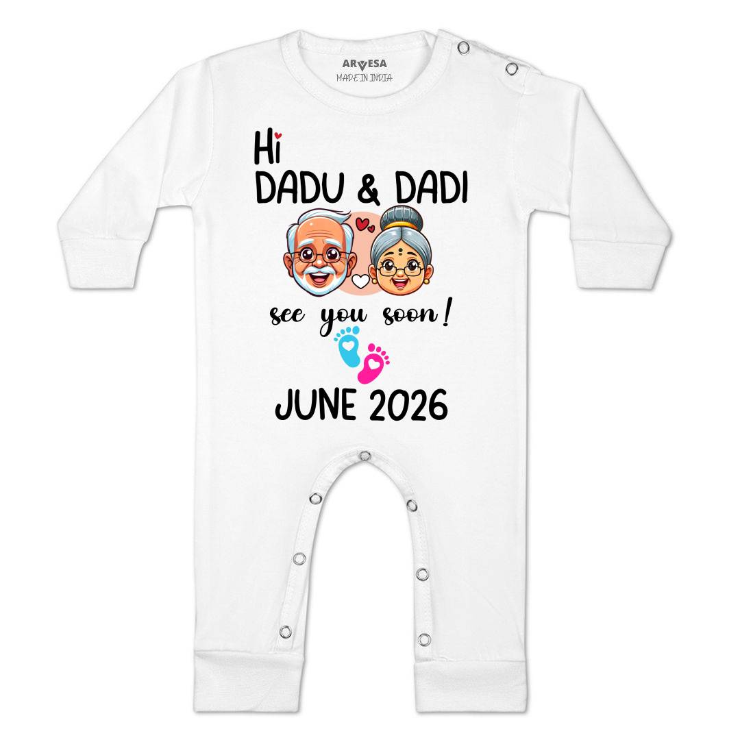 Arvesa Hi Dadu & Dadi See You Soon Baby Boy & Girl Dress