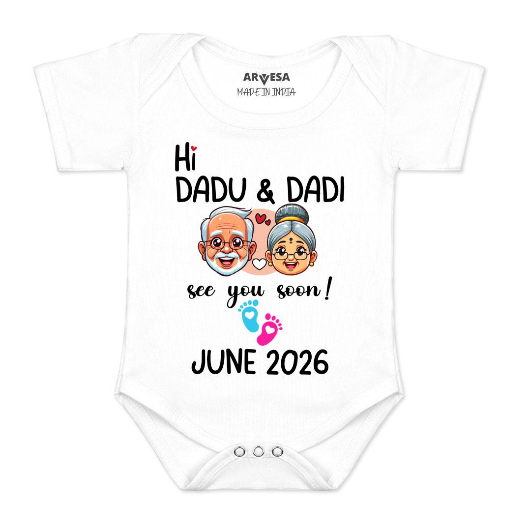 Arvesa Hi Dadu & Dadi See You Soon Baby Boy & Girl Dress
