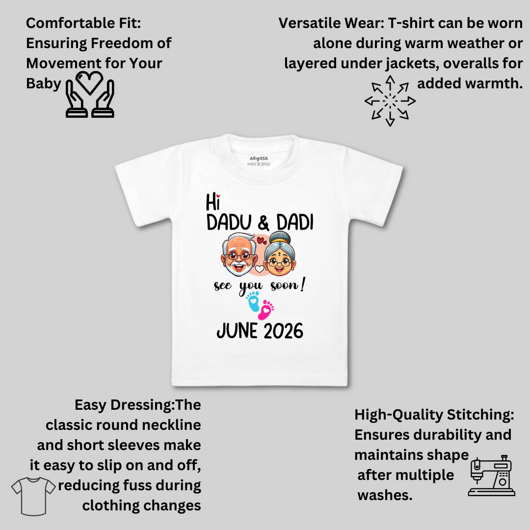 Arvesa Hi Dadu & Dadi See You Soon Baby Boy & Girl Dress