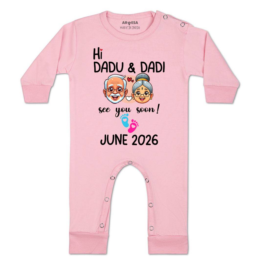Arvesa Hi Dadu & Dadi See You Soon Baby Boy & Girl Dress