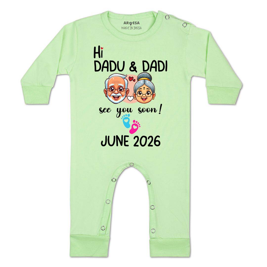 Arvesa Hi Dadu & Dadi See You Soon Baby Boy & Girl Dress