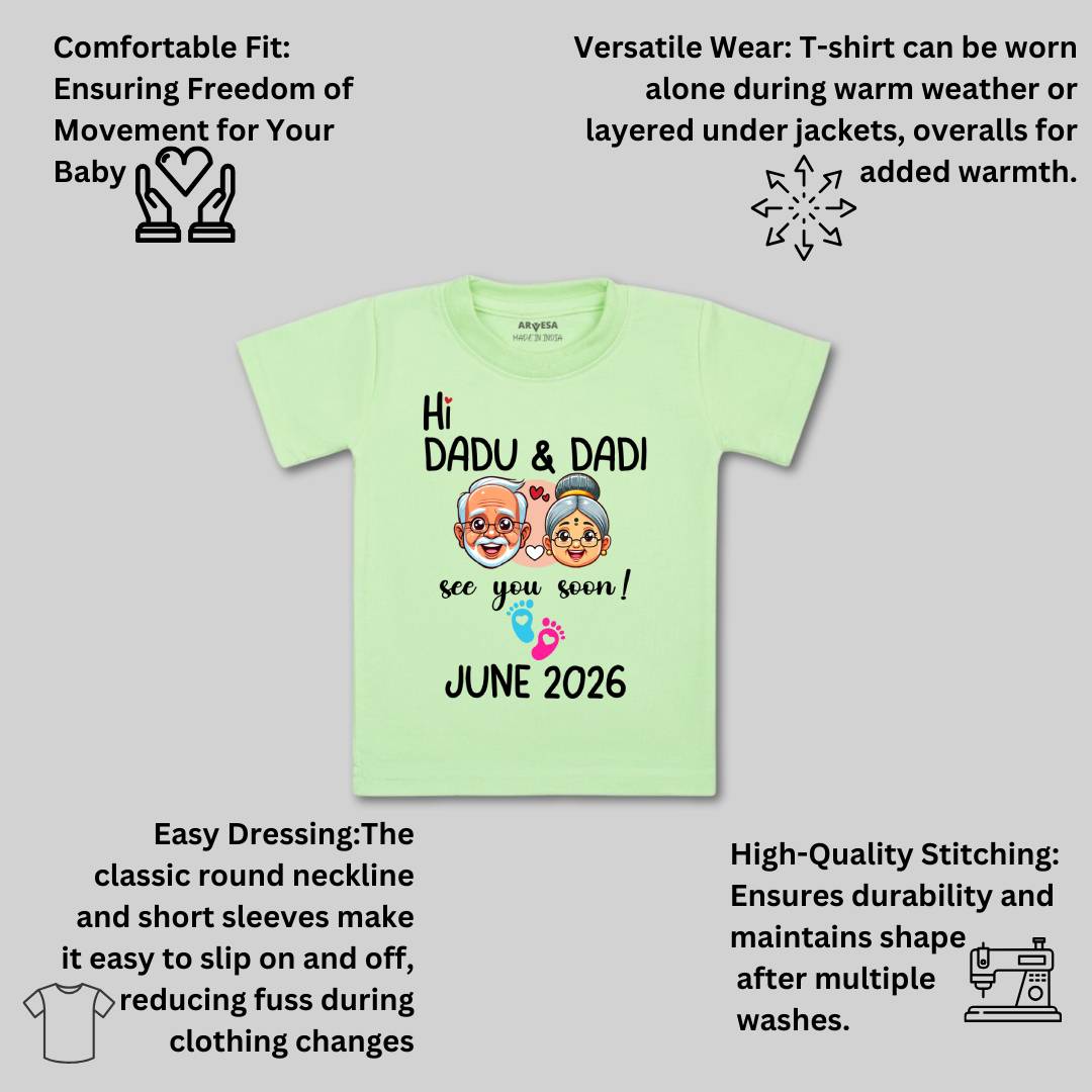 Arvesa Hi Dadu & Dadi See You Soon Baby Boy & Girl Dress