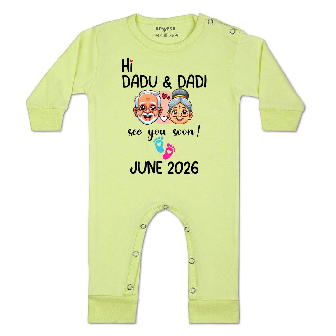 Arvesa Hi Dadu & Dadi See You Soon Baby Boy & Girl Dress