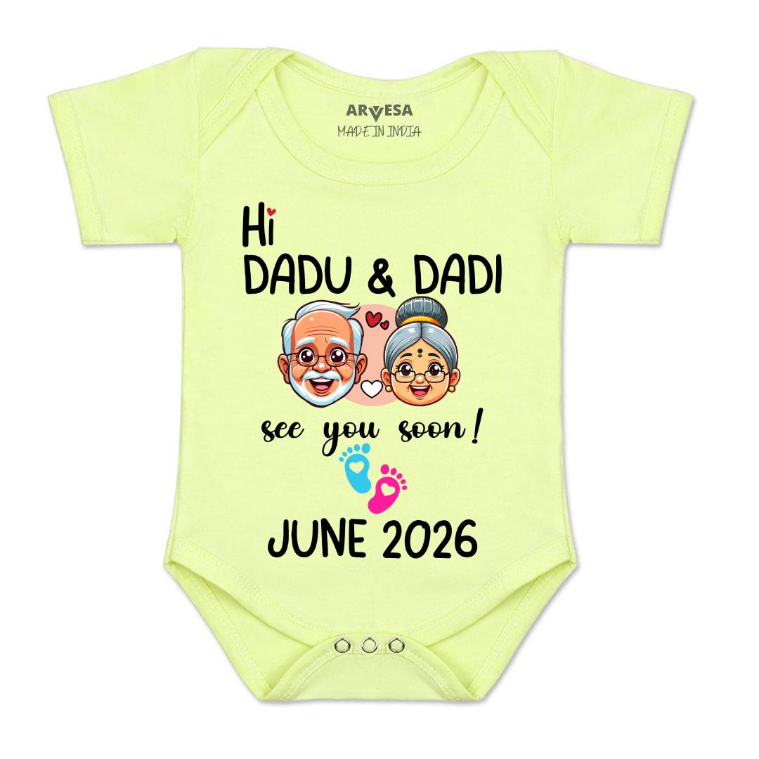 Arvesa Hi Dadu & Dadi See You Soon Baby Boy & Girl Dress