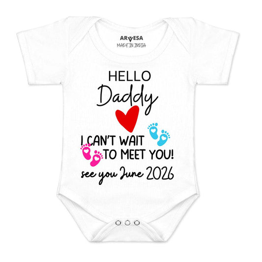 Arvesa Hello Daddy I can't Wait To Meet You Baby Boy & Girl Dress