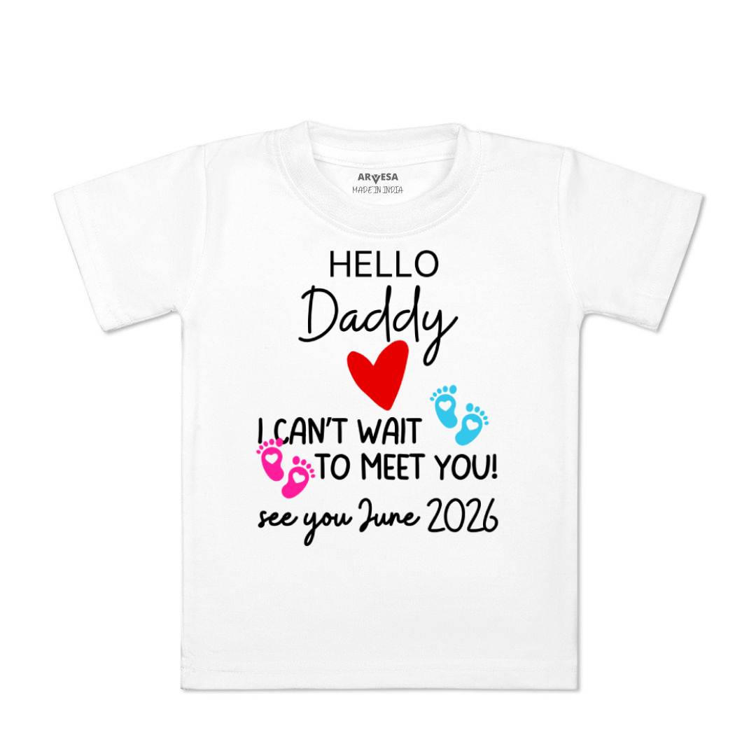 Arvesa Hello Daddy I can't Wait To Meet You Baby Boy & Girl Dress