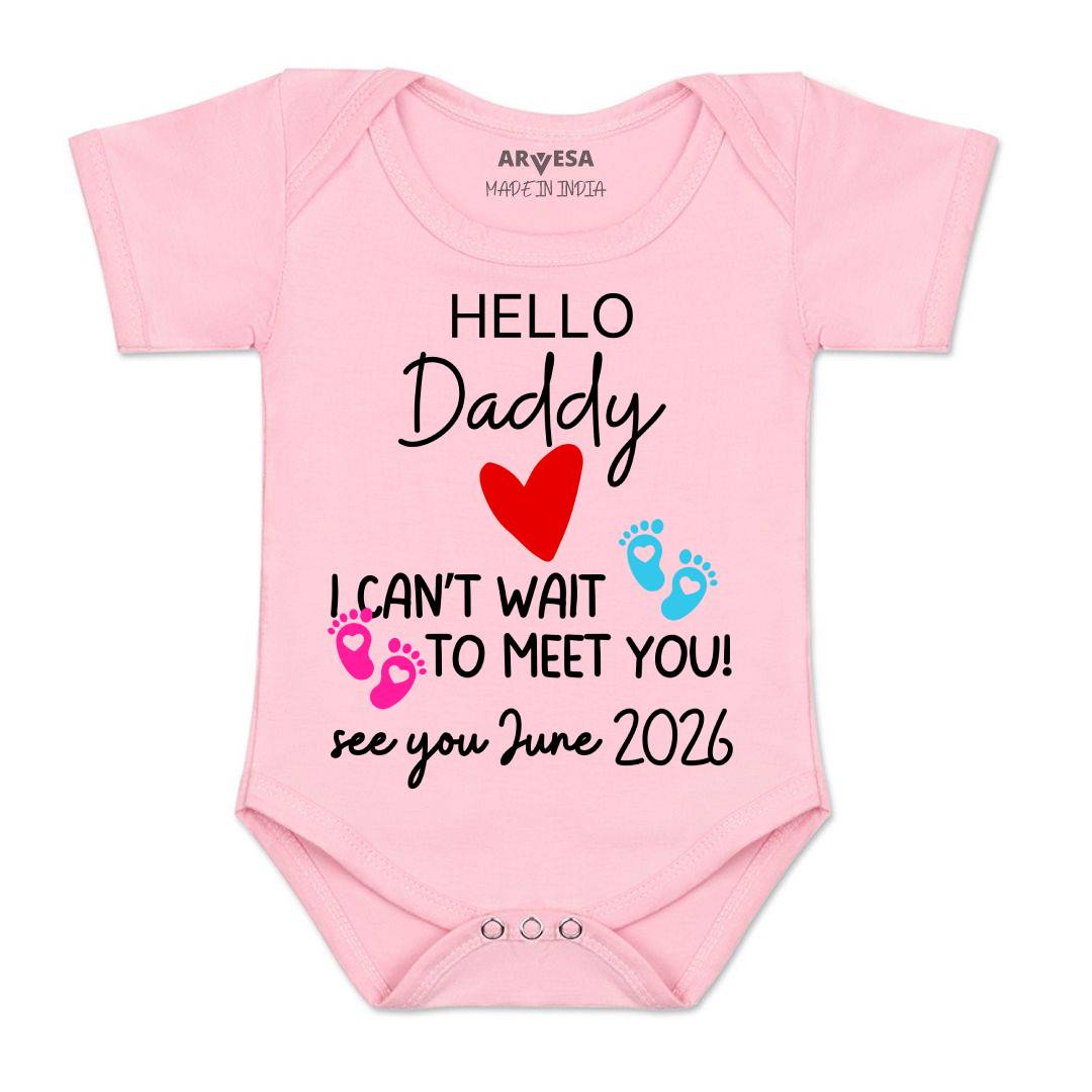 Arvesa Hello Daddy I can't Wait To Meet You Baby Boy & Girl Dress