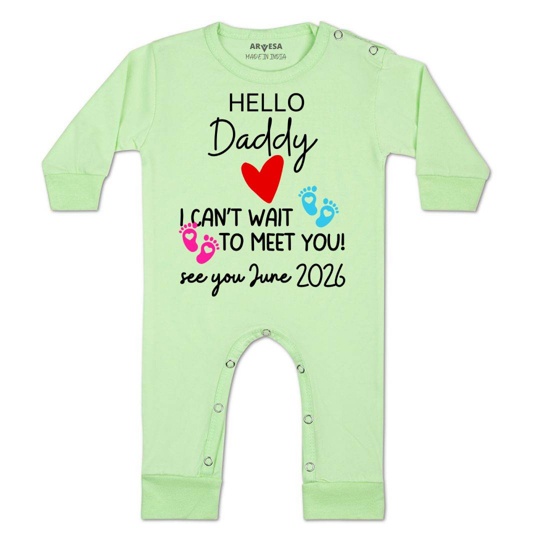 Arvesa Hello Daddy I can't Wait To Meet You Baby Boy & Girl Dress