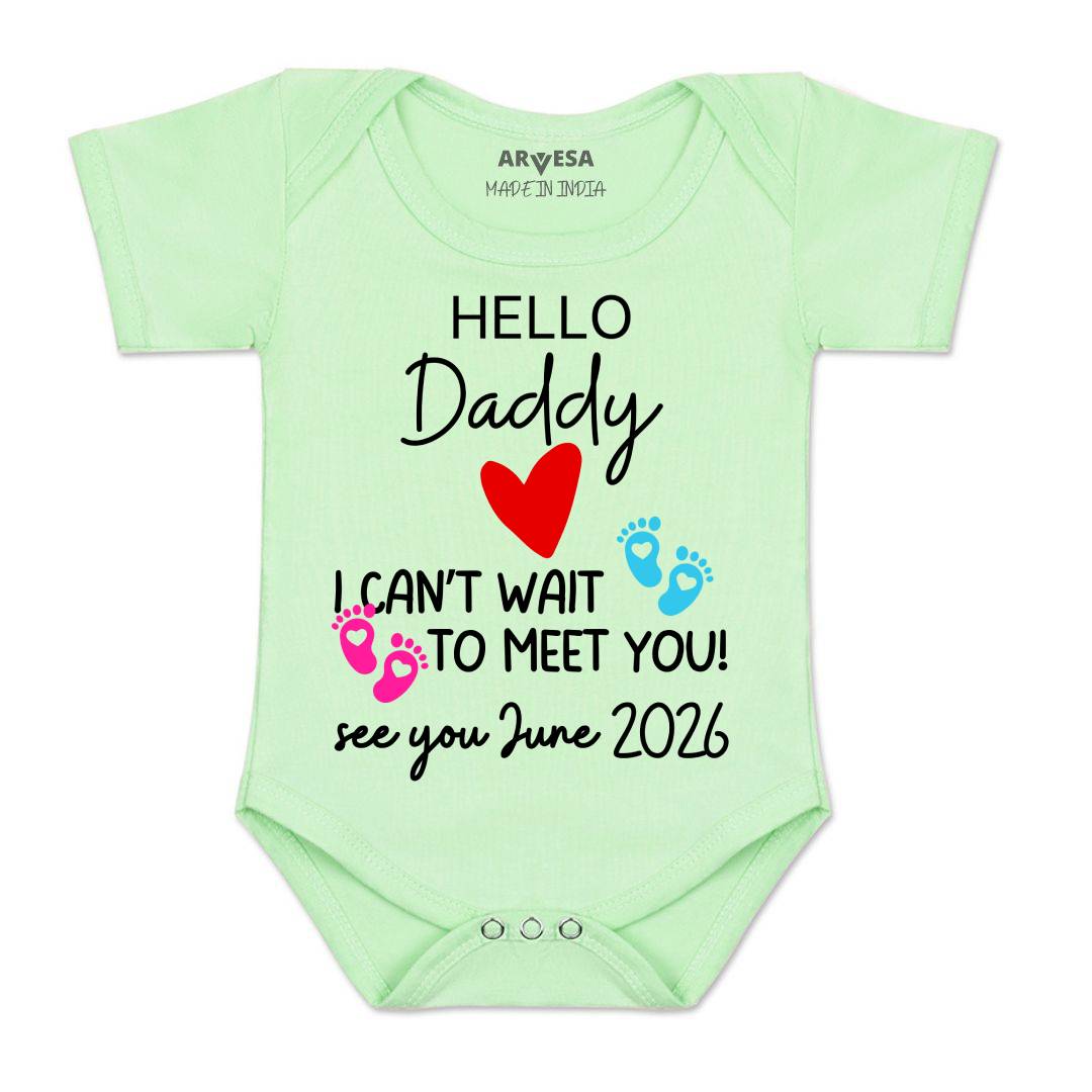 Arvesa Hello Daddy I can't Wait To Meet You Baby Boy & Girl Dress