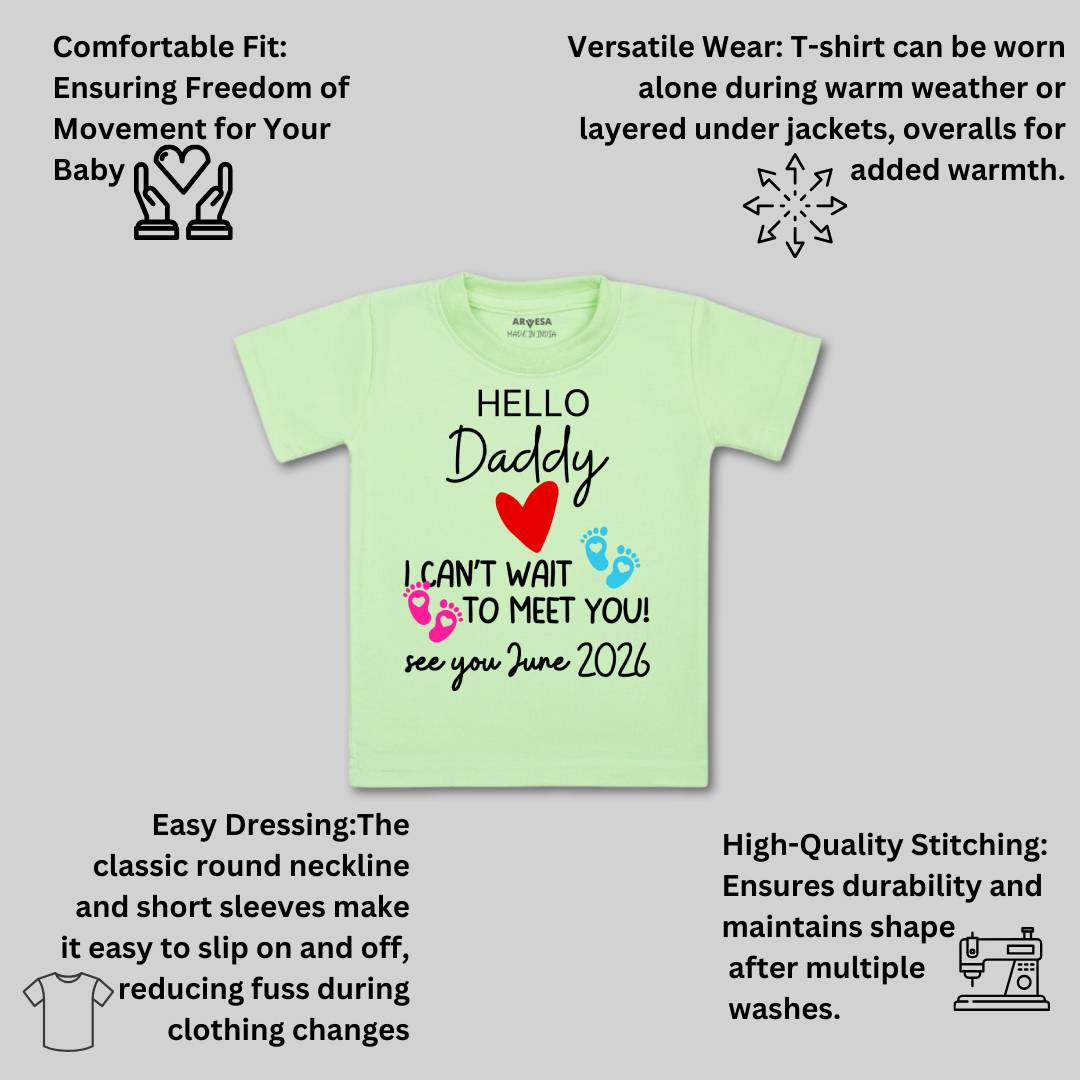 Arvesa Hello Daddy I can't Wait To Meet You Baby Boy & Girl Dress