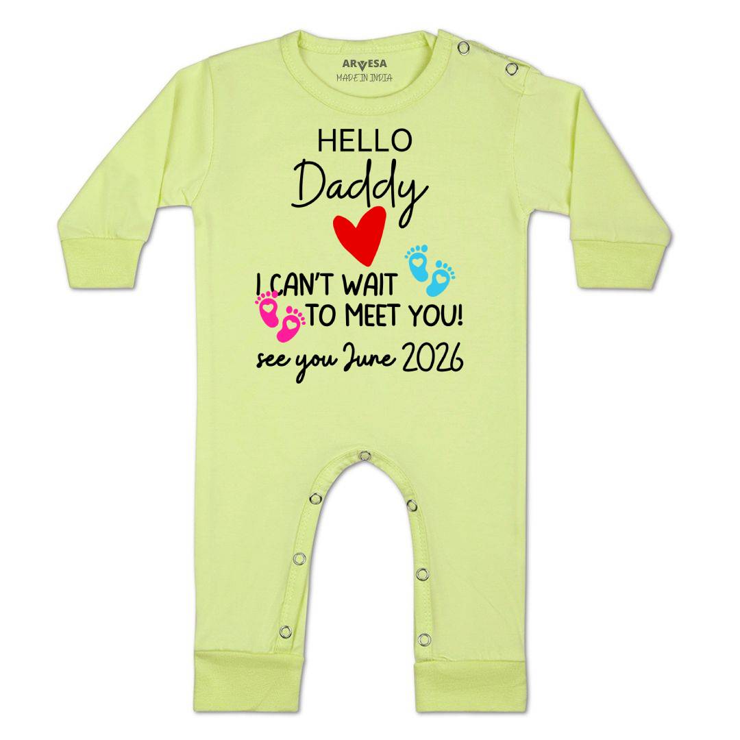 Arvesa Hello Daddy I can't Wait To Meet You Baby Boy & Girl Dress