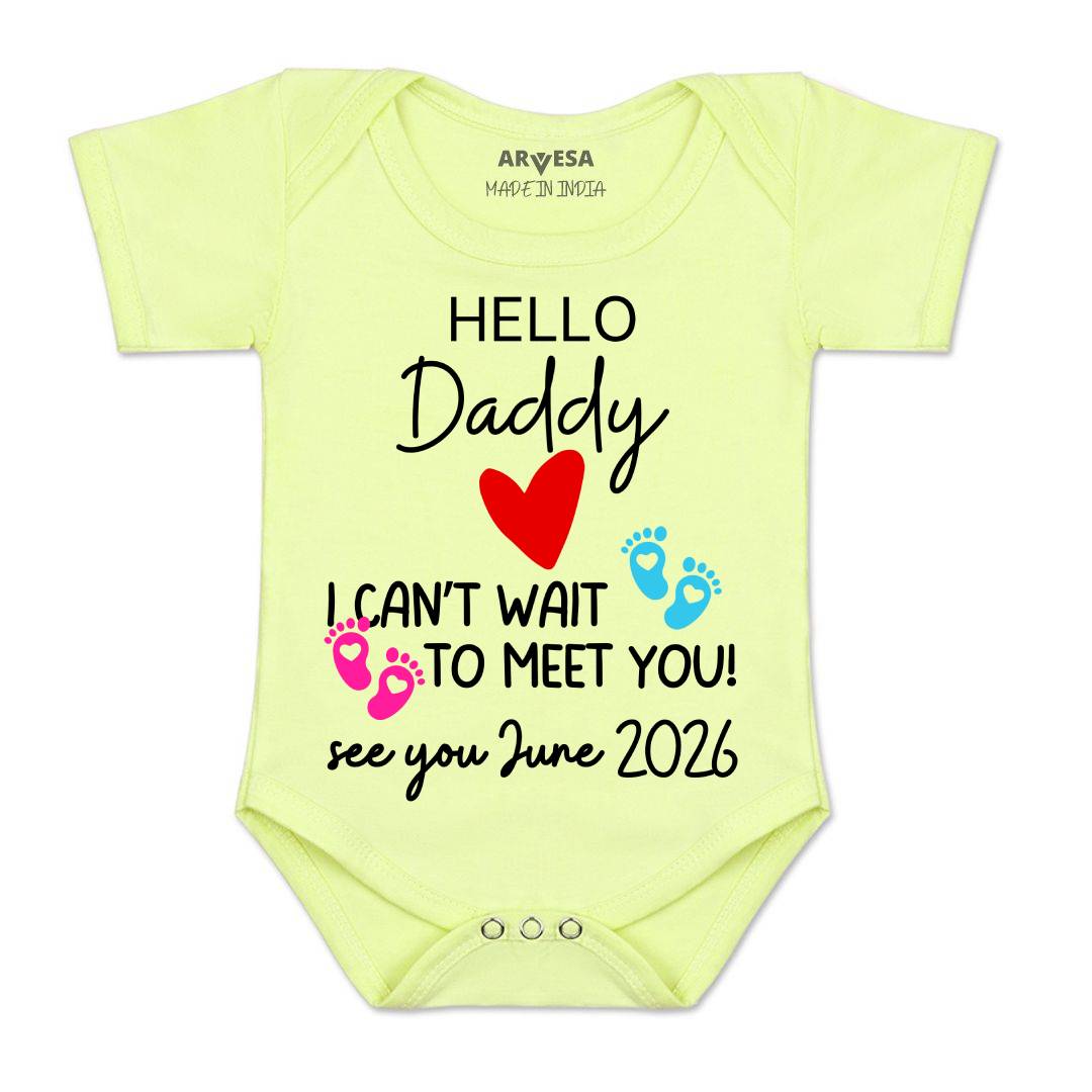 Arvesa Hello Daddy I can't Wait To Meet You Baby Boy & Girl Dress