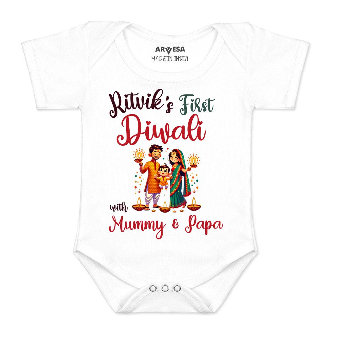 Arvesa My First Diwali  Baby Boy & Girl Dress