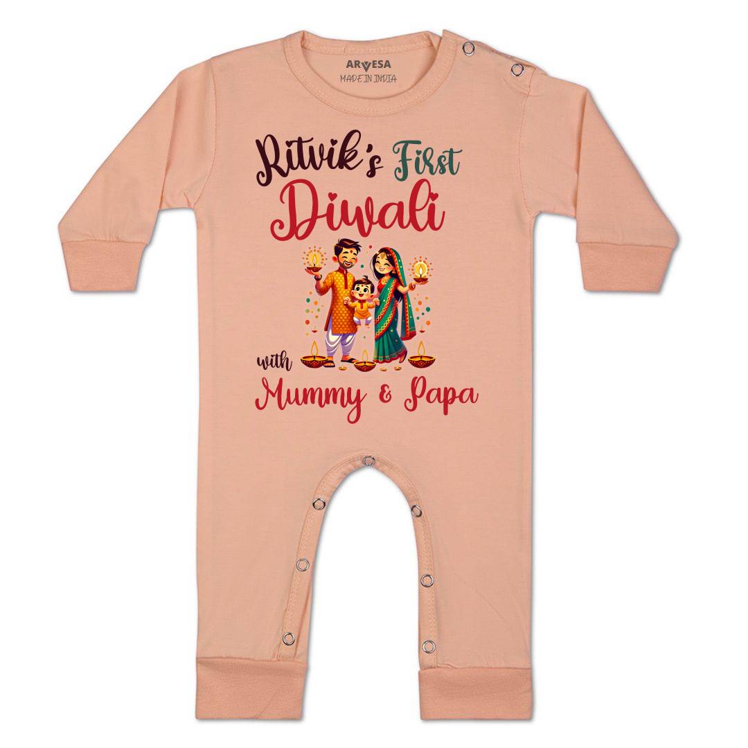 Arvesa My First Diwali  Baby Boy & Girl Dress