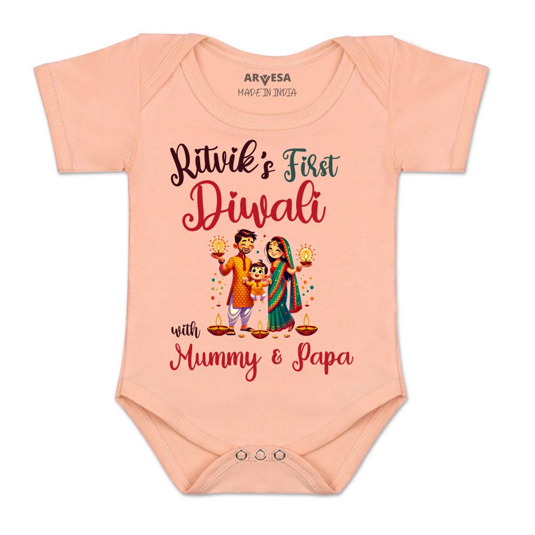 Arvesa My First Diwali  Baby Boy & Girl Dress