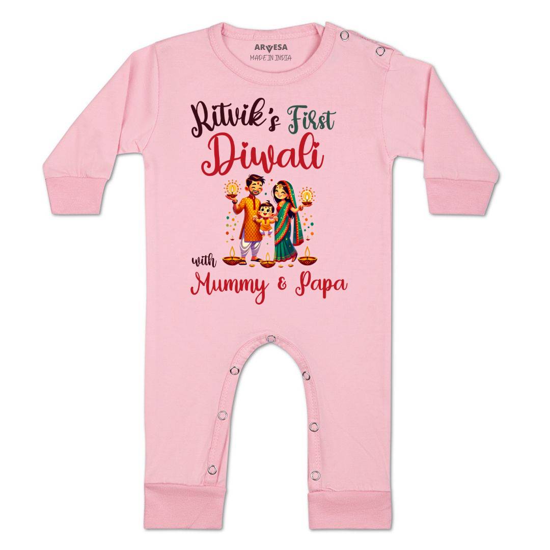 Arvesa My First Diwali  Baby Boy & Girl Dress