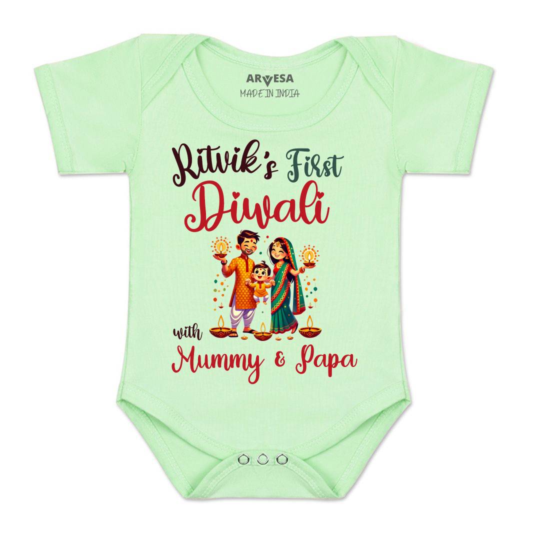 Arvesa My First Diwali  Baby Boy & Girl Dress