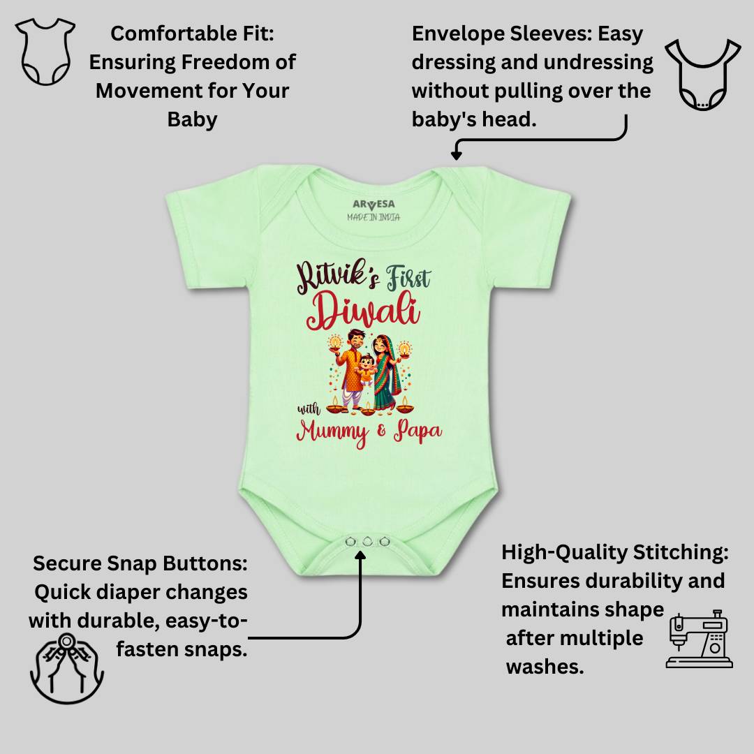 Arvesa My First Diwali  Baby Boy & Girl Dress