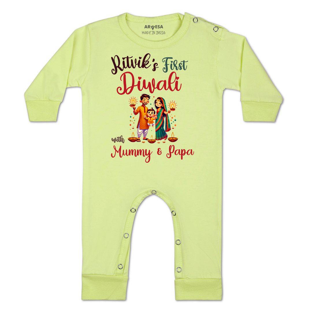 Arvesa My First Diwali  Baby Boy & Girl Dress
