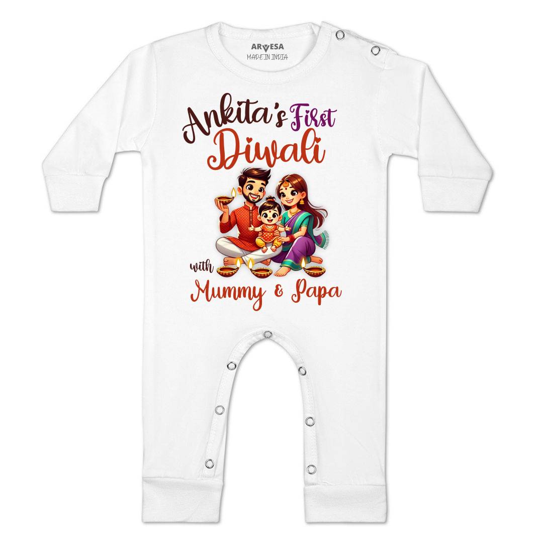 Arvesa My First Diwali  Baby Boy & Girl Dress