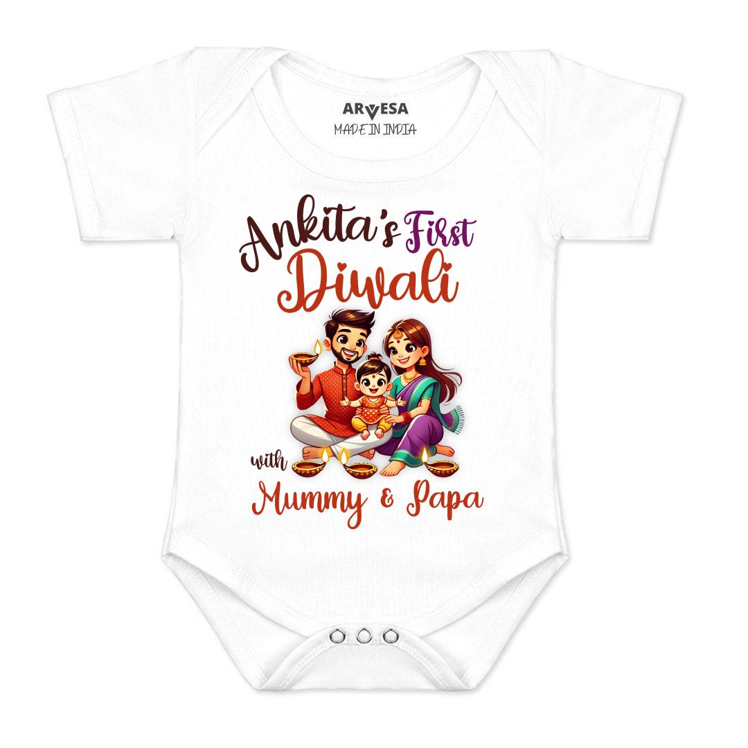Arvesa My First Diwali  Baby Boy & Girl Dress