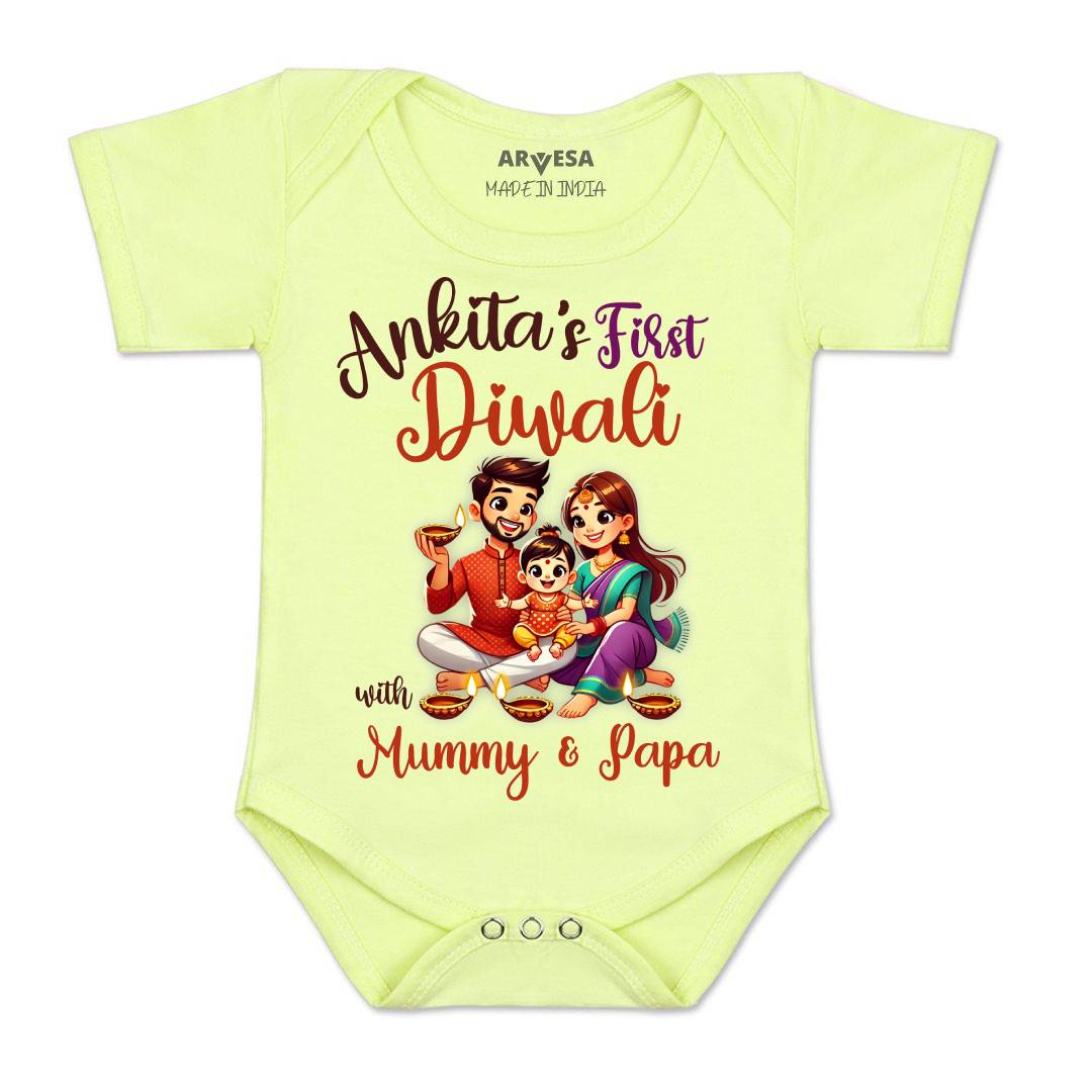 Arvesa My First Diwali  Baby Boy & Girl Dress