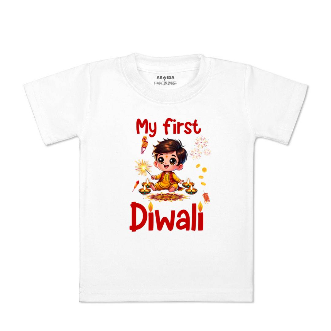 Arvesa Design-1755 Diwali My First Baby Boy and Baby Girl Dress .