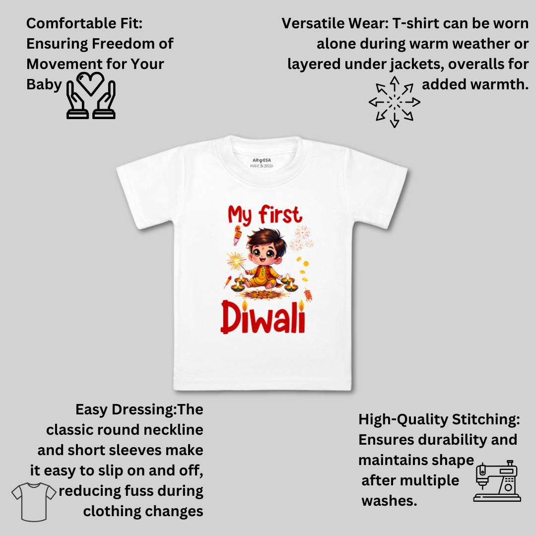 Arvesa Design-1755 Diwali My First Baby Boy and Baby Girl Dress .