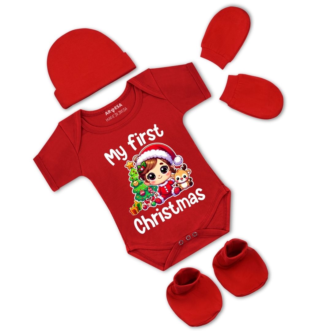 Arvesa D-1763 My First Christmas Bbay Outfit.