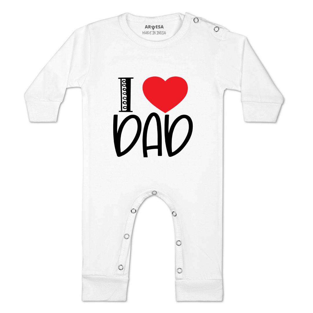 Arvesa I Love Dad Design-177 White 0-3 Months Jumpsuit for Baby Boy & Girl dress .