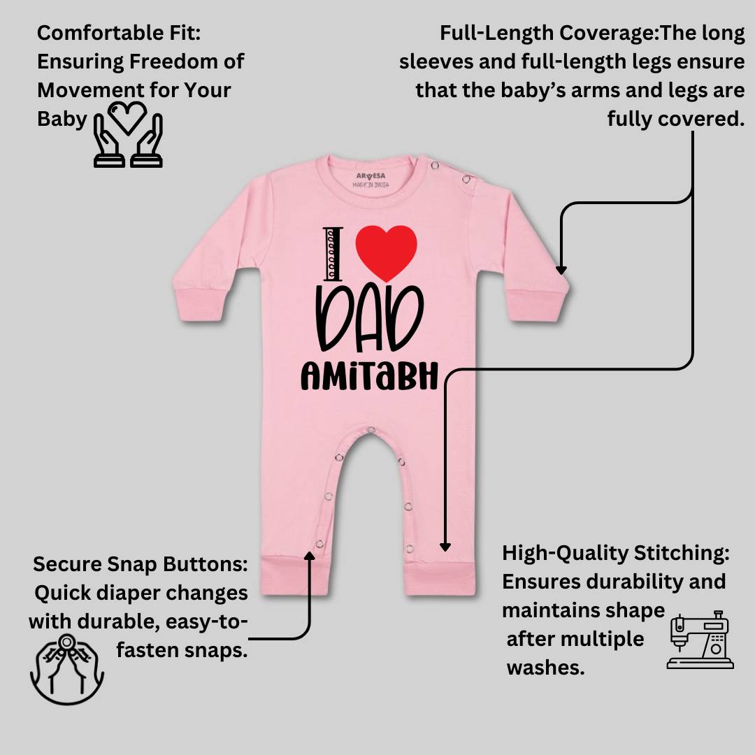 Arvesa I Love Dad Baby Boy & Girl Dress