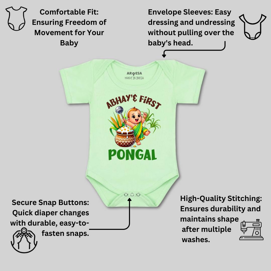 Arvesa My First Pongal  Baby Boy & Girl Dress