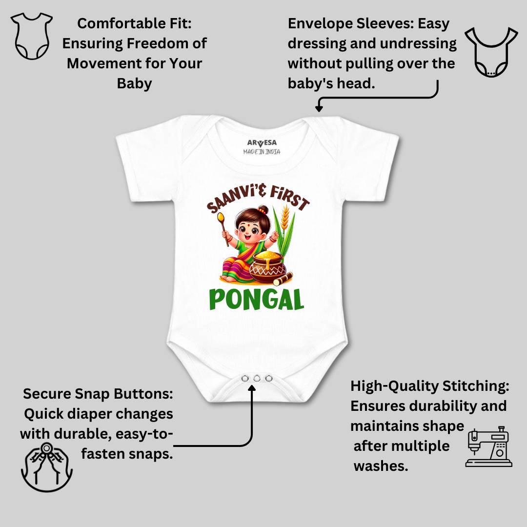 Arvesa My First Pongal  Baby Boy & Girl Dress