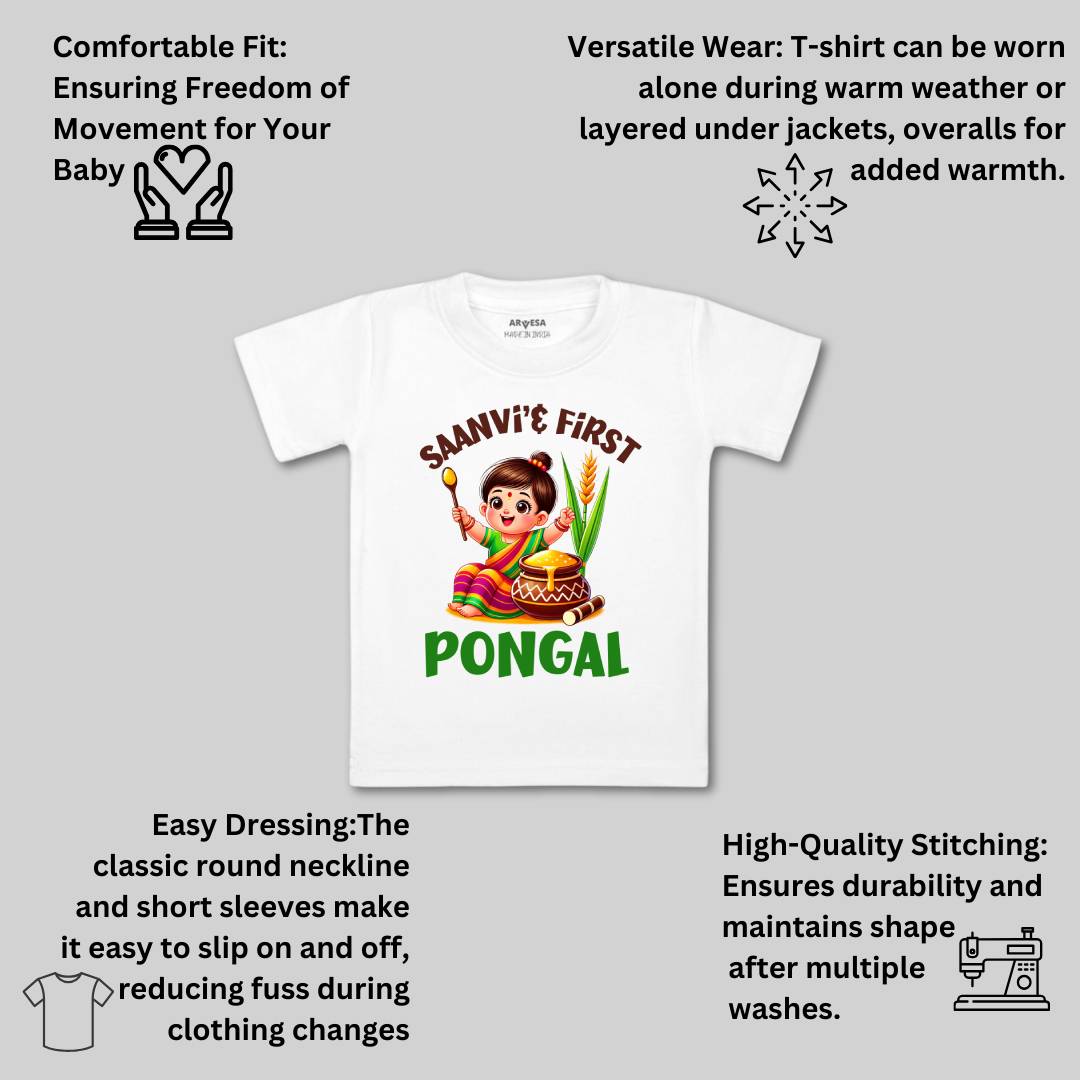 Arvesa My First Pongal  Baby Boy & Girl Dress