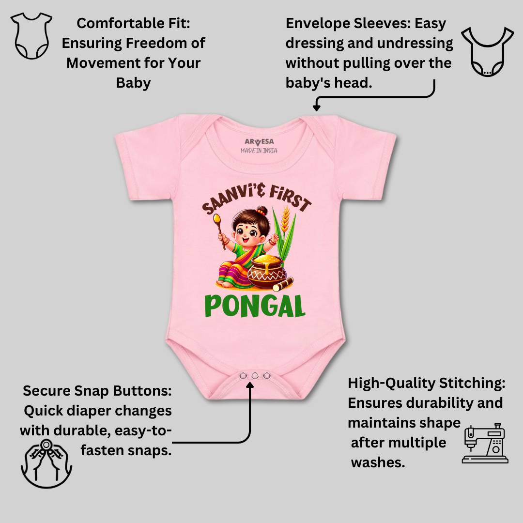 Arvesa My First Pongal  Baby Boy & Girl Dress