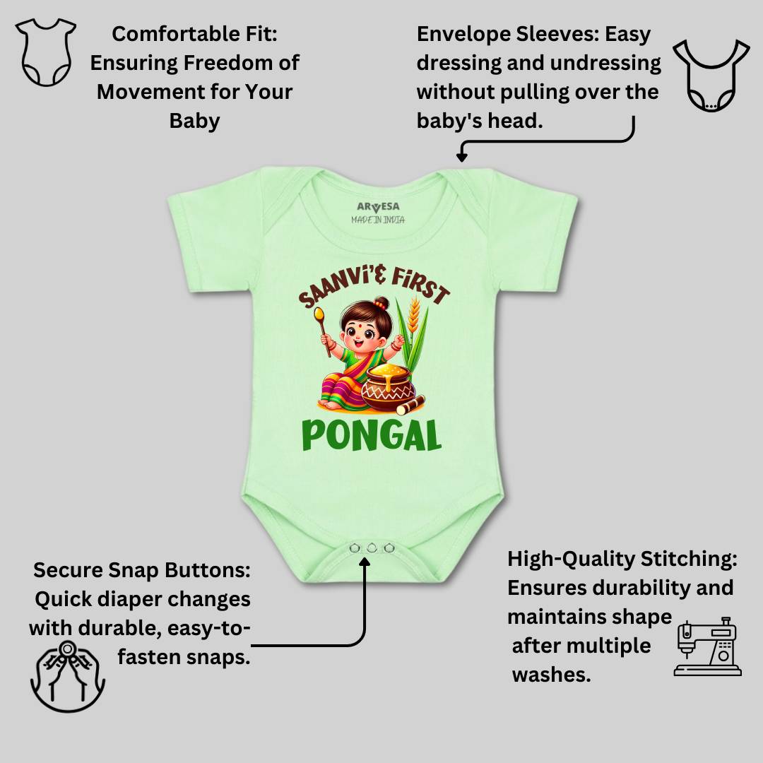 Arvesa My First Pongal  Baby Boy & Girl Dress
