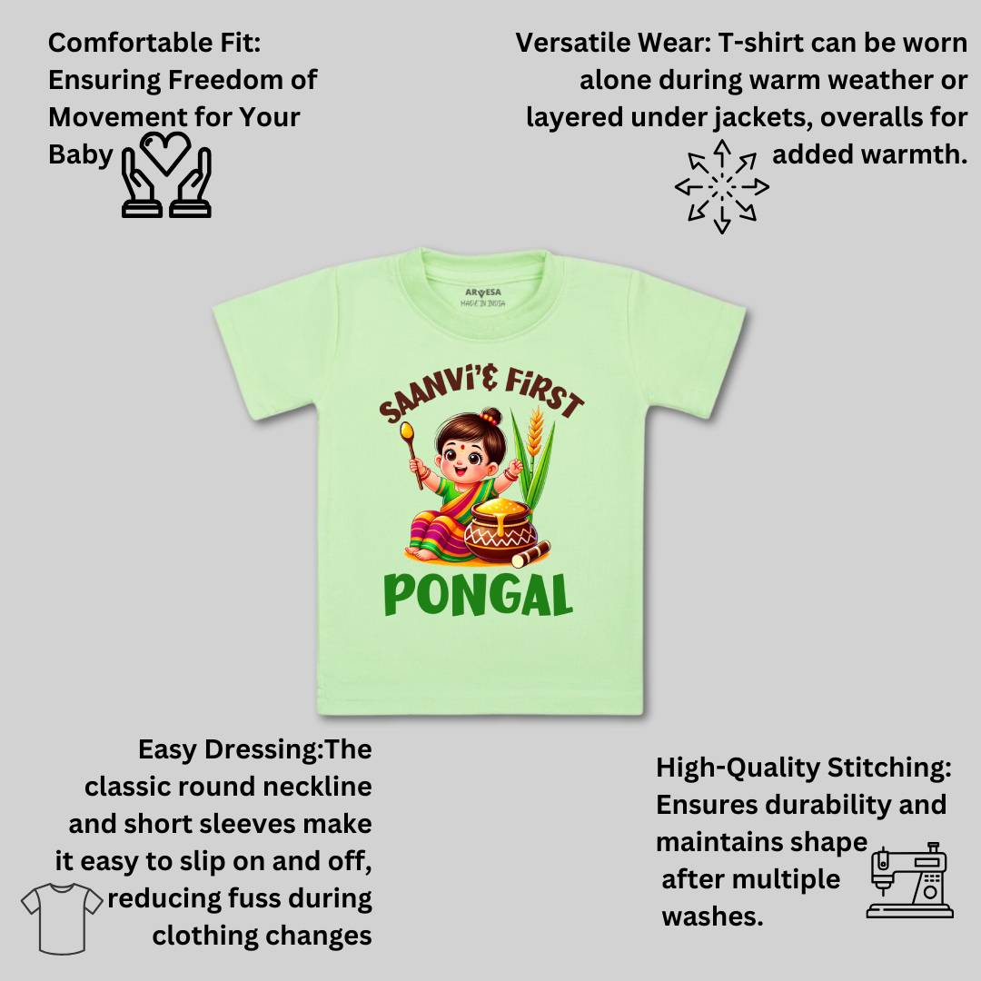Arvesa My First Pongal  Baby Boy & Girl Dress
