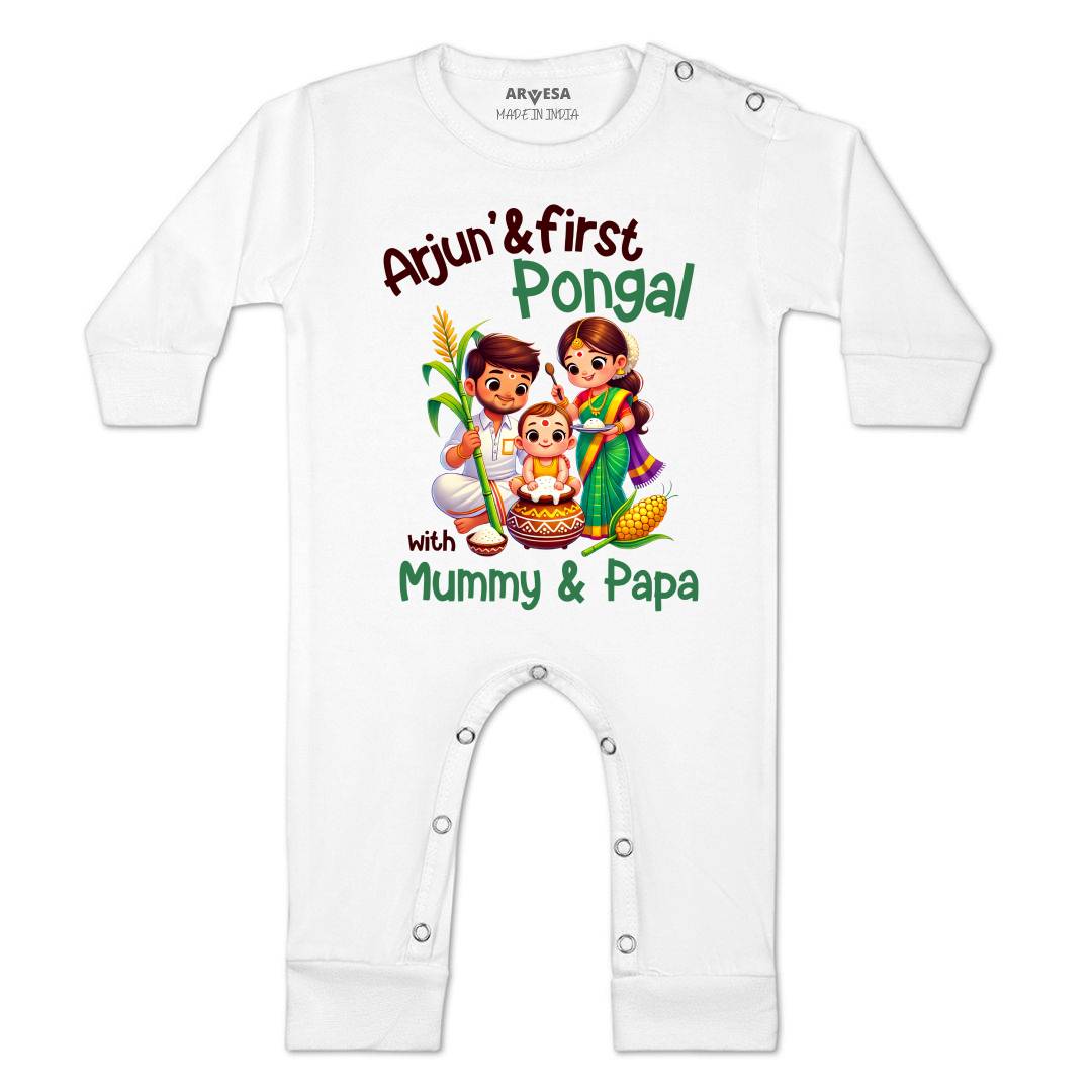 Arvesa My First Pongal  Baby Boy & Girl Dress