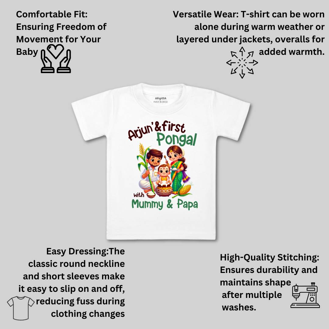 Arvesa My First Pongal  Baby Boy & Girl Dress