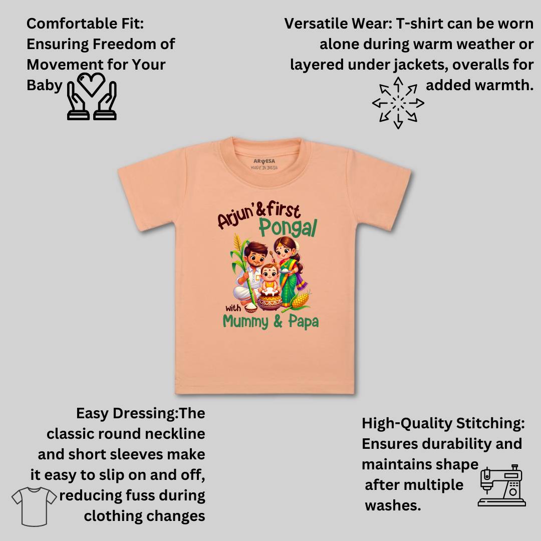 Arvesa My First Pongal  Baby Boy & Girl Dress