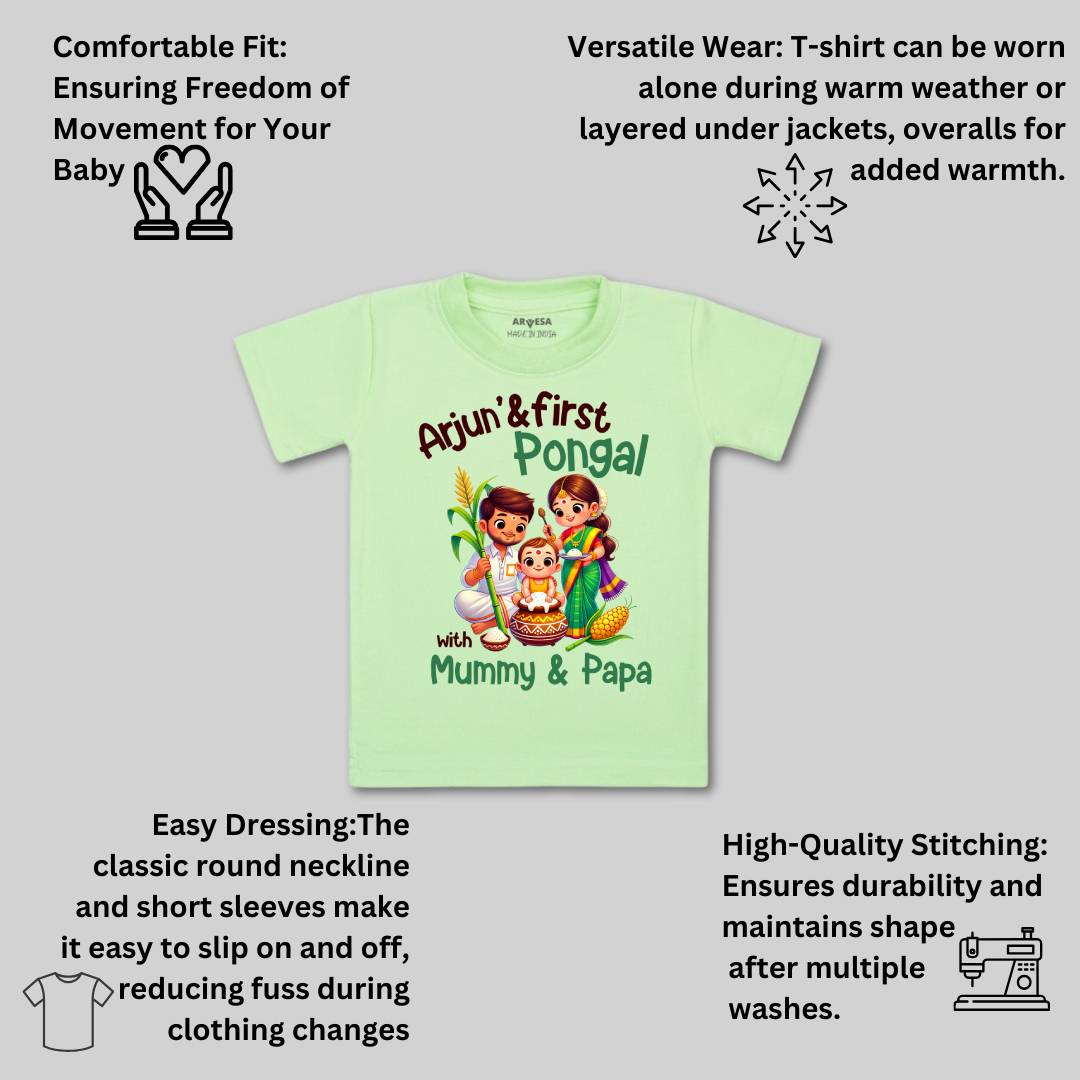 Arvesa My First Pongal  Baby Boy & Girl Dress